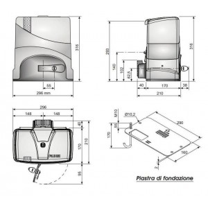 ART. 640157 - Motore per cancello scorrevole fino a 600Kg