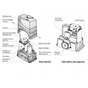 ART. 640157 - Motore per cancello scorrevole fino a 600Kg