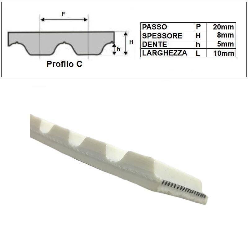 ART. 610214 - Cinghia dentata AT20-10 - Prezzo al metro