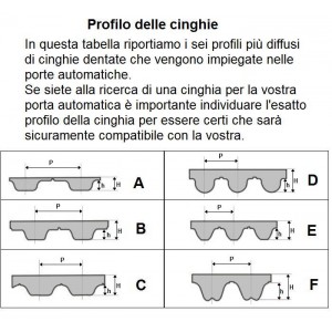 ART. 610198 - Cinghia per porte automatiche Ditec Entrematic REX S - Prezzo al metro