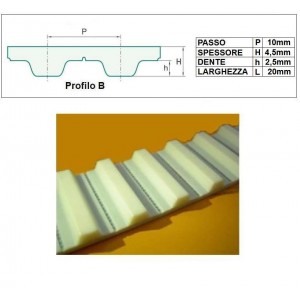 ART. 610095 - Cinghia dentata B10/20 - Prezzo al metro